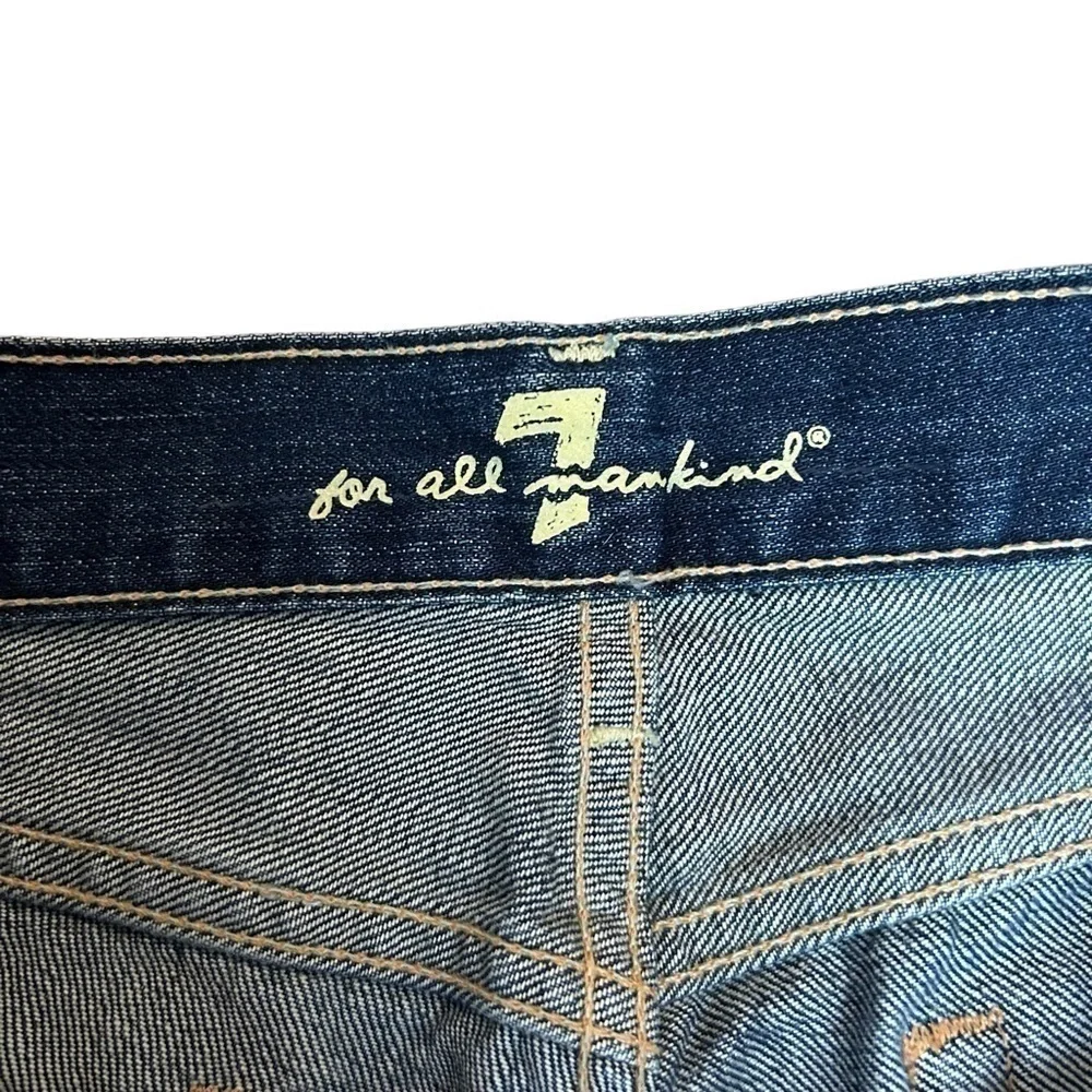 7 For All Mankind Cropped Boot Cut Factory Distressed Jeans  Sz.28